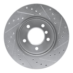 BMW 325CI Brake Rotor (1) - Front Left - R1 Concepts - Drilled & Slotted - Silver - `99-`08